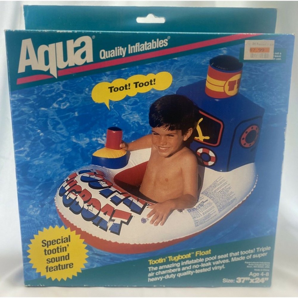 New*Vintage 1996 Aqua Tootin’ Tugboat Float , Special Tootin’ Sound Feature, New